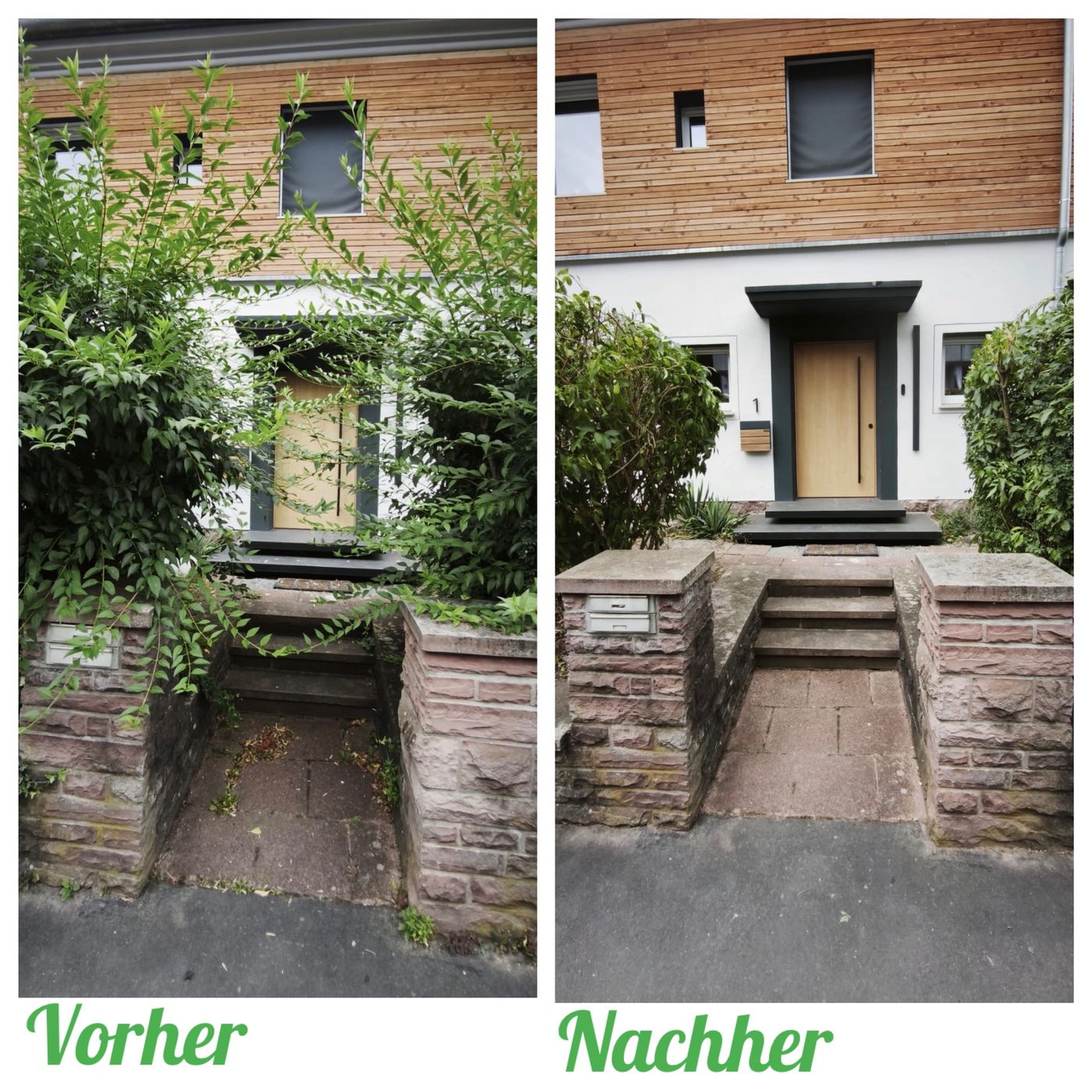 Vorher-Nachher: Eingangsbereich freigeschnitten