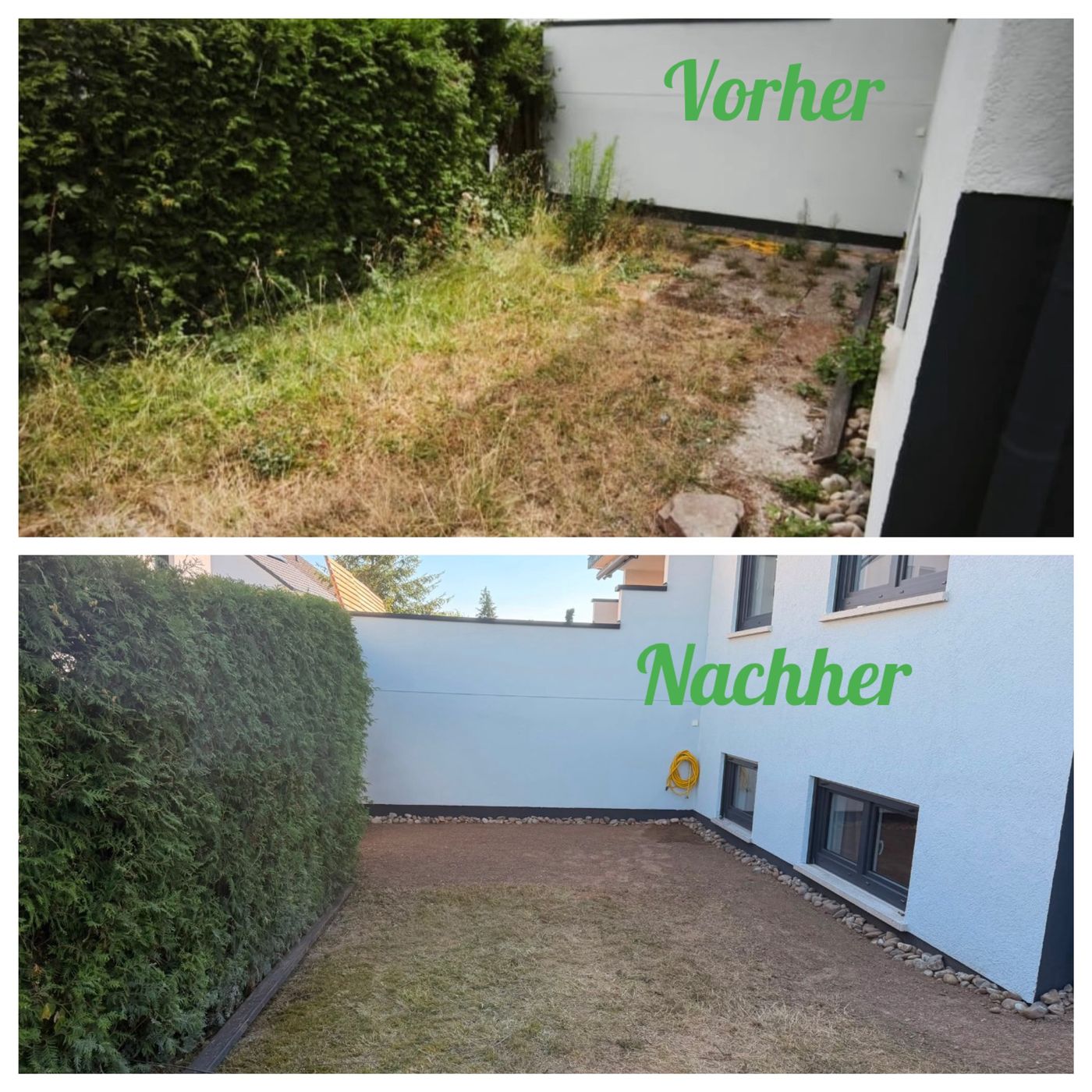 Vorher-Nachher: Hofbereich gepflegt